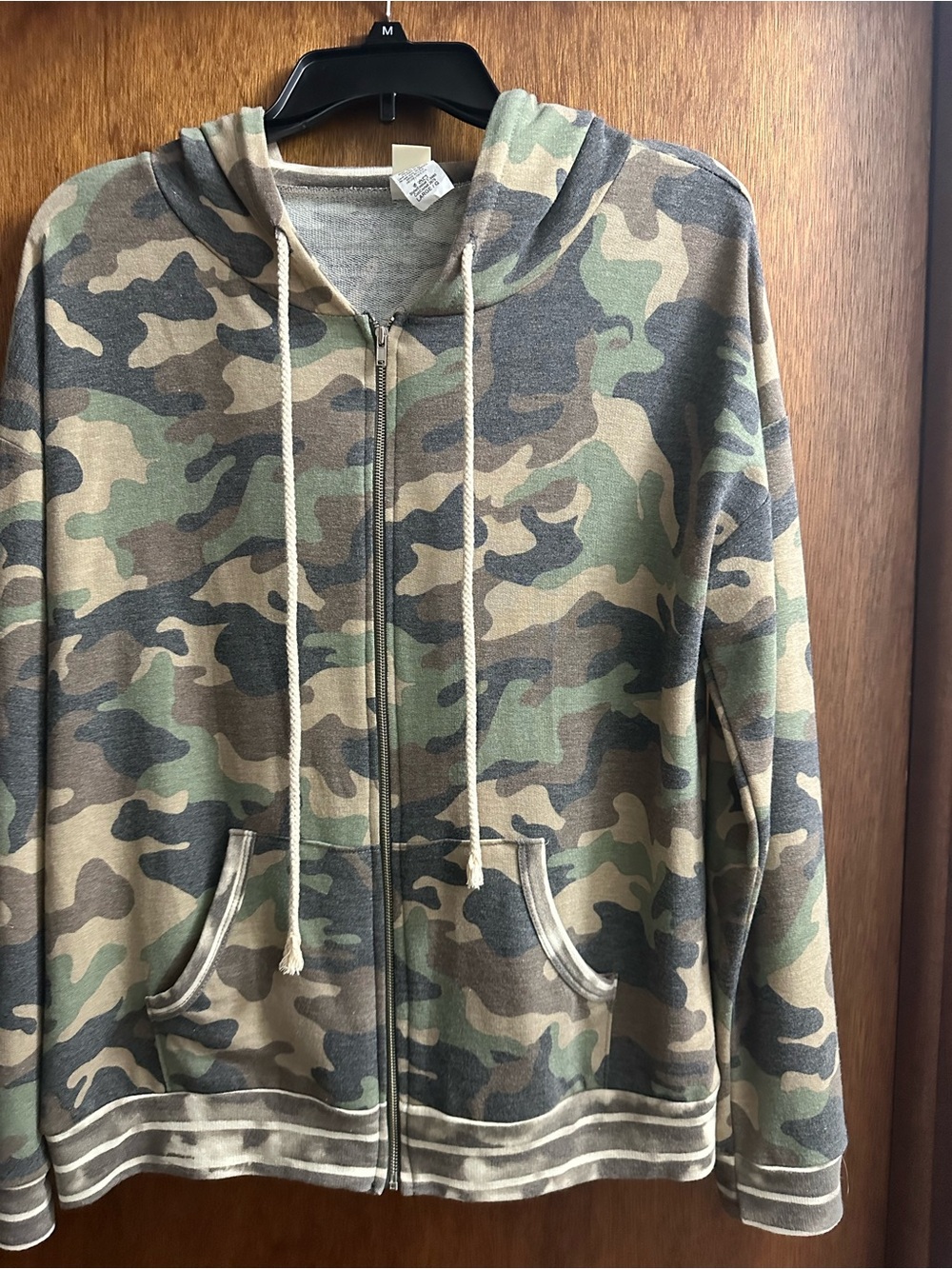 Camo Zip-Up Hoodie - Green, Tan, Brown